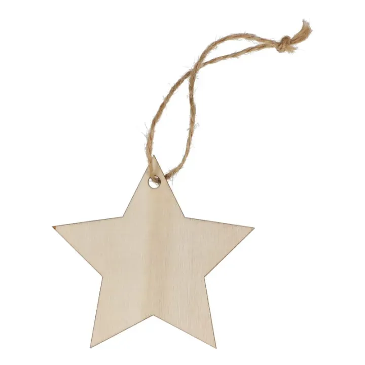 Star shaped wooden Christmas ornament  - LT90281 (N0094)